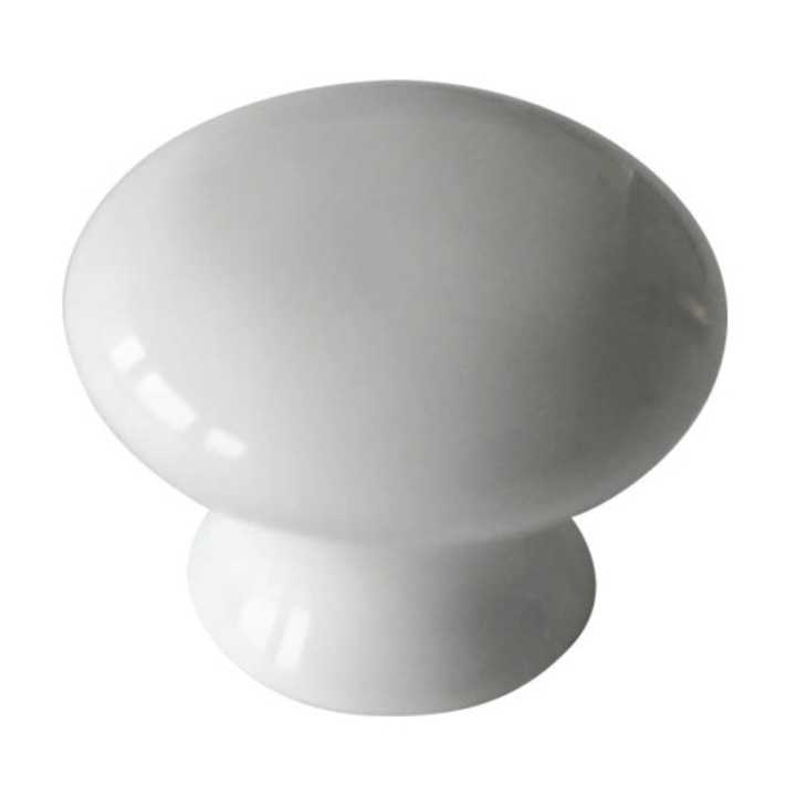 Buton pentru mobila Ø38mm, portelan alb