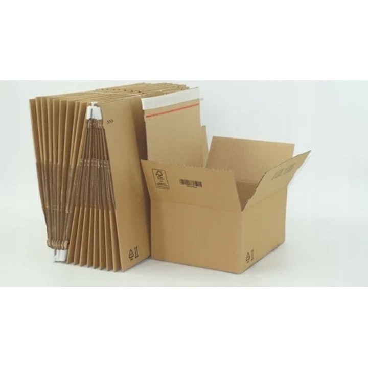 Set Cutii Automate Cu Banda Adeziva, Neopak, F703, 260x220x130 mm, Carton Ondulat 3 Straturi, 400g/m2, Depozitare si Transport Sigur, Maro, 100 buc