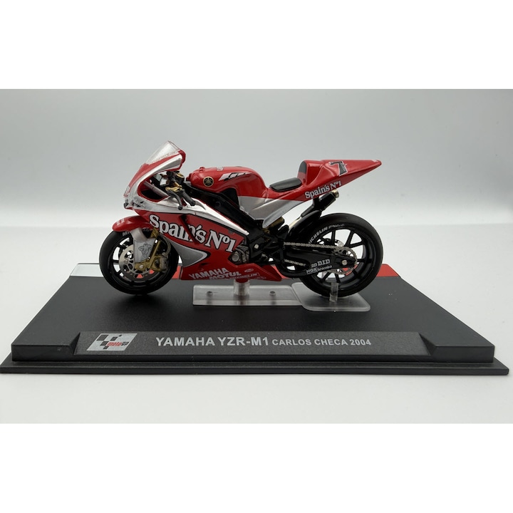 Macheta Motocicleta Yamaha YZR-M1 Carlos Checa Moto GP 2004 - Scara 1:24