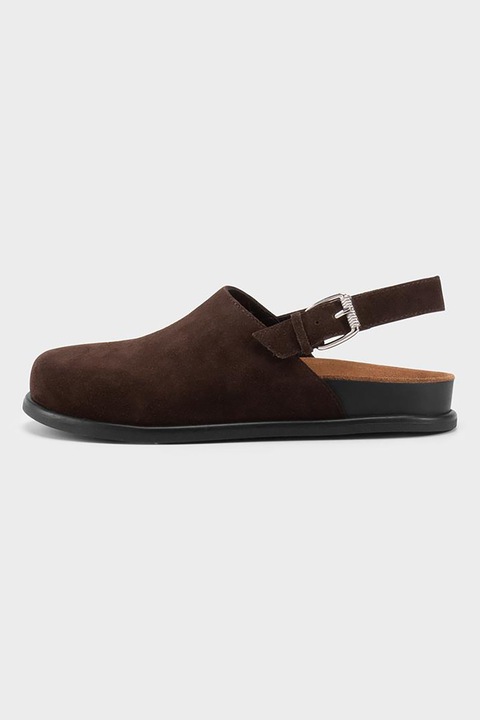 Vagabond Shoemakers, Saboti slingback din piele intoarsa, Maro inchis, 37