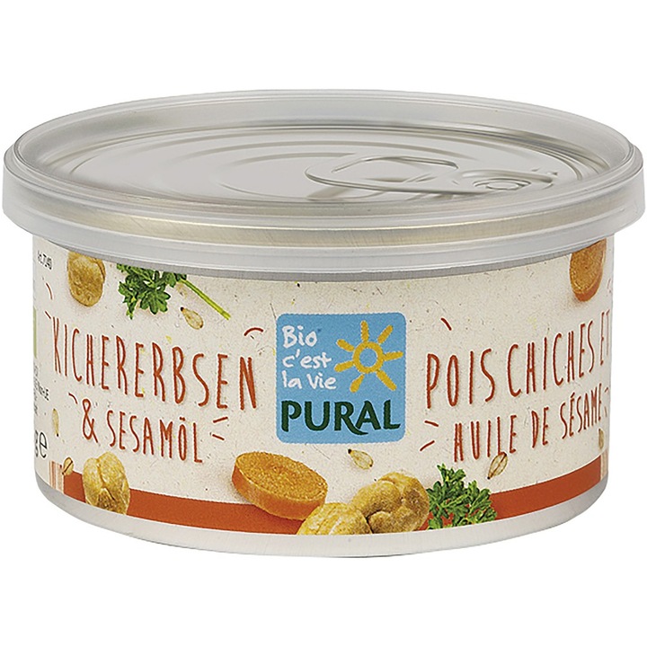 Pate vegetal cu naut si ulei de susan, vegan bio, 125g