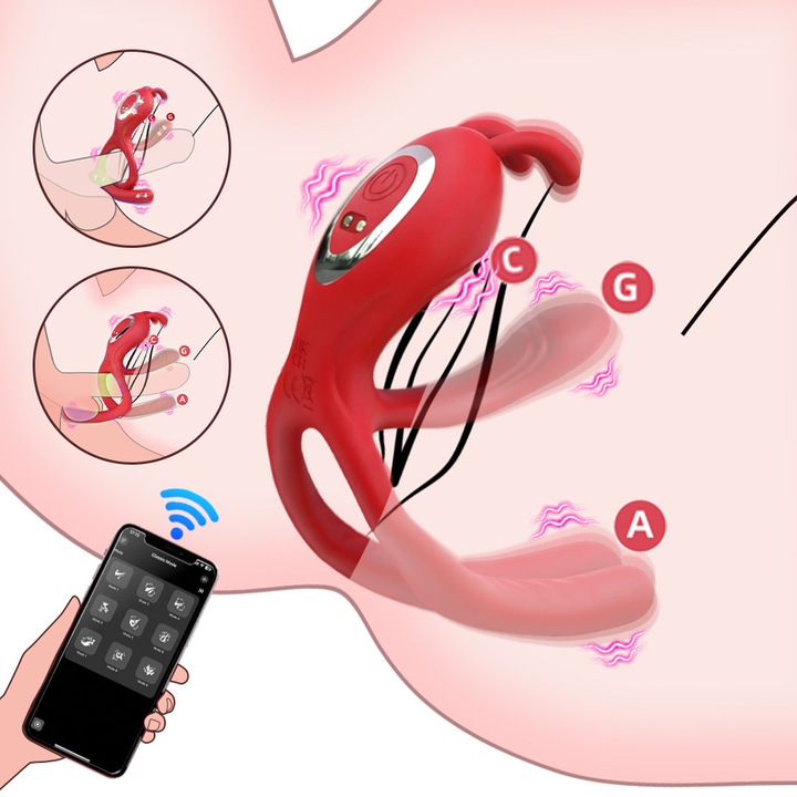 Пръстен за пенис FairyKiss, вибриращ, 10 режима на вибрация, за двойки