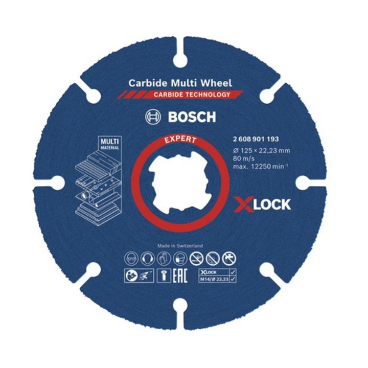 Disc debitare carbid Bosch X-LOCK EXPERT Ø125x22, 23 mm