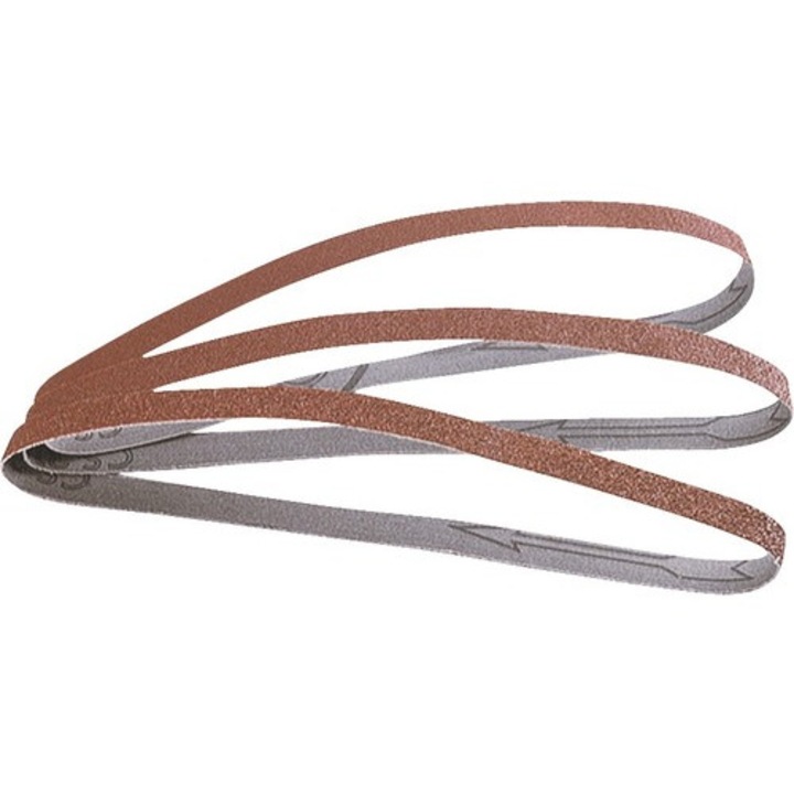 Set benzi panza abraziva Wolfcraft 13x457 mm, granulatii 40, 80 si 120, 3 bucati