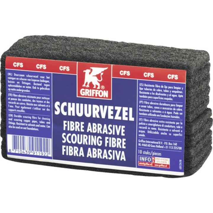 Burete abraziv Griffon Durolin, pentru tevi de cupru si fitinguri, pachet 10 bucati