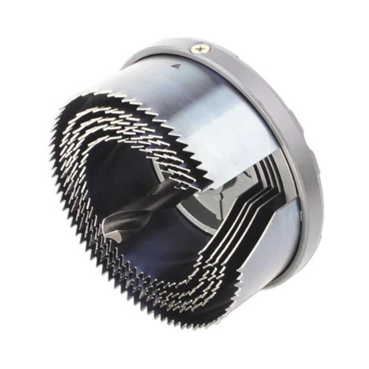 Set carote Wolfcraft Ø60-95 mm, 5 piese, cu burghiu si hexagon