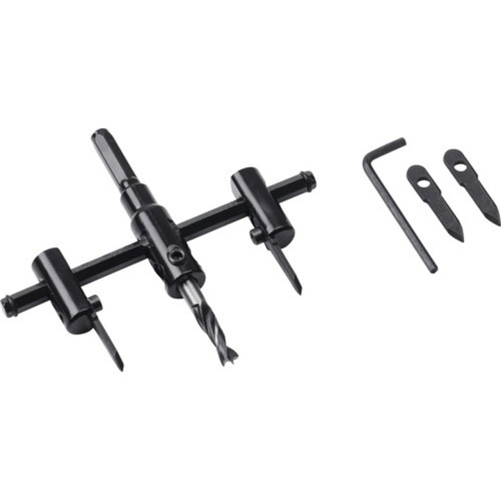 Dispozitiv reglabil de gaurit placi Meister Ø40-120 mm, cu burghiu si hexagon