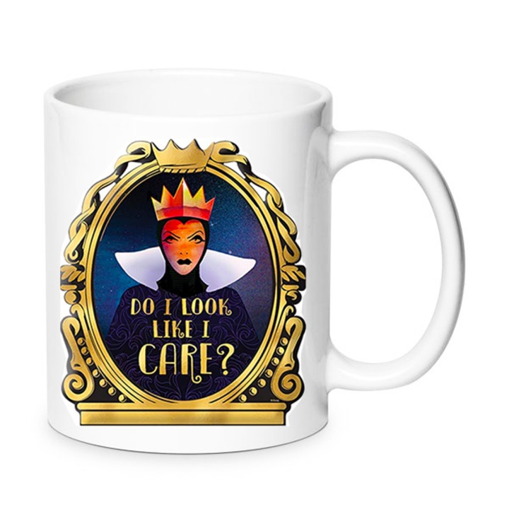 Cana ceramica Evil Queen 330ml, design No1, calitate premium, lavabila la masina de spalat, neagra