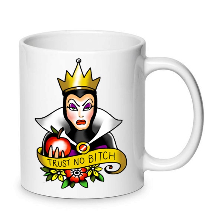 Cana ceramica Evil Queen 330ml, design No2, calitate premium, rezistenta la masina de spalat vase