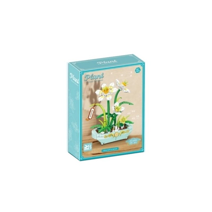 Set de constructie Narcisi albi in vazon 349 el