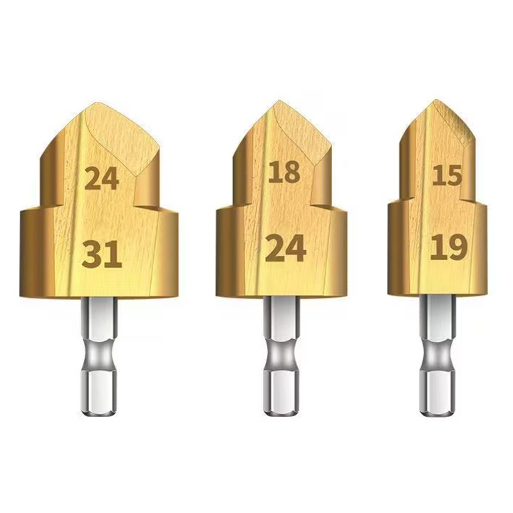 Set burghie, pentru largirea tevilor, rezistent la utilizare intensa, 3 bucati, otel cu continut ridicat de carbon + otel inoxidabil, rezistent la caldura, uzura si coroziune, finisaj curat si profesional - PIPEDRILL VIXSON®