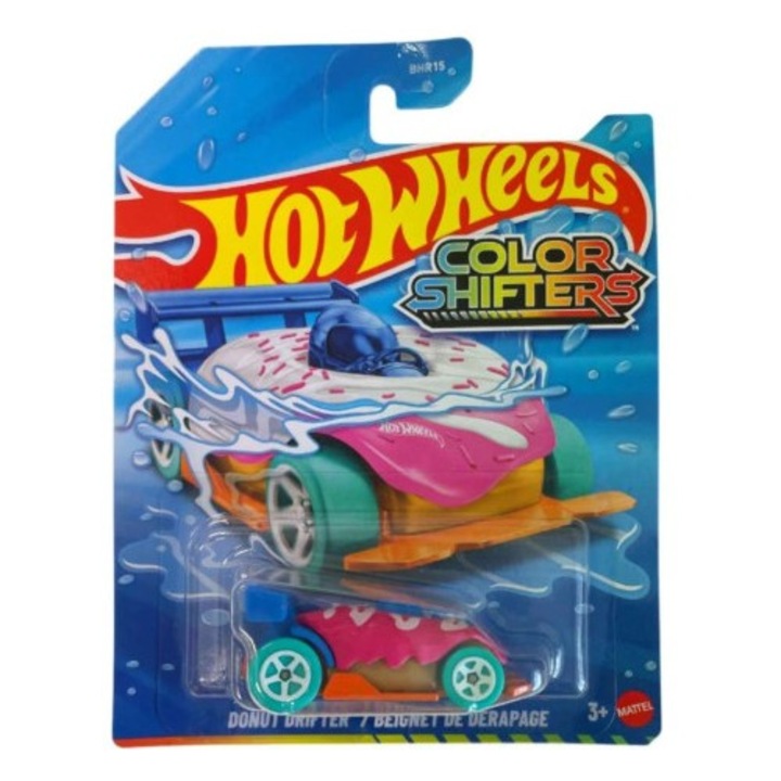 Masinuta Hot Wheels Donut Drifter Color Shifters, multicolor, 1:64, 7 cm