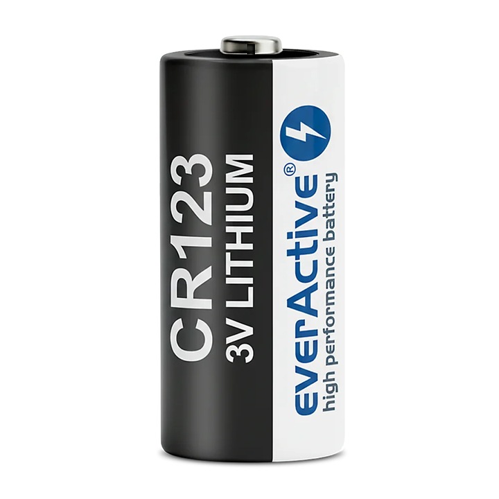Baterie litium everActive CR123, 1500mAh, 3V, 17x34,5mm, set 1 buc.
