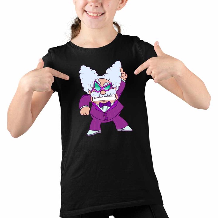 Tricou Copii Fete Captain Underpants Professor Poopypants Profesorul Partescu Capitanul Chilot, Fekete