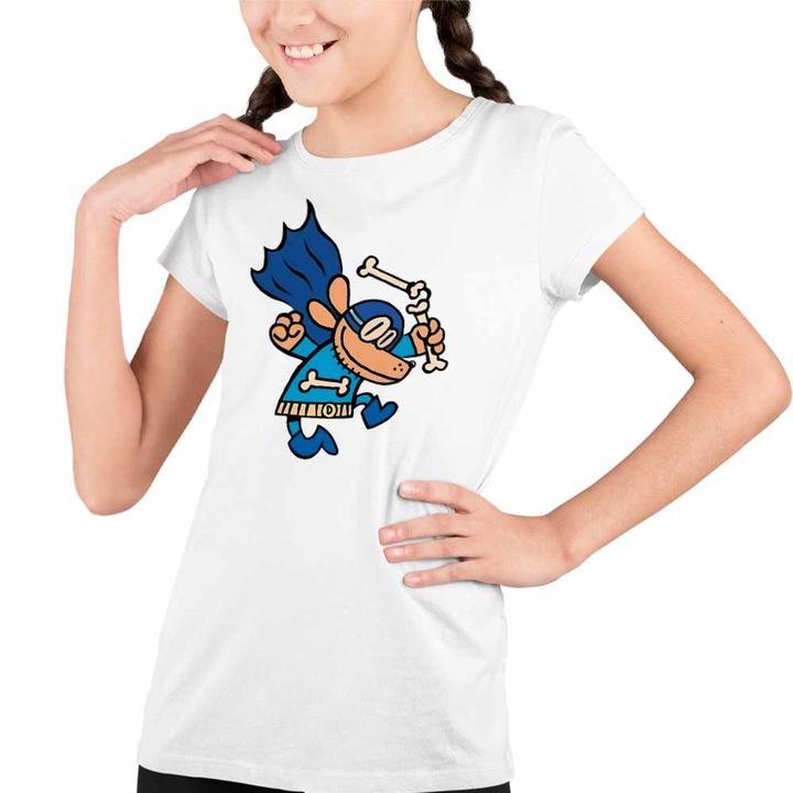 Tricou Copii Fete Captain Underpants Dog Man Cat Kid Capitanul Chilot Ninja, Fehér