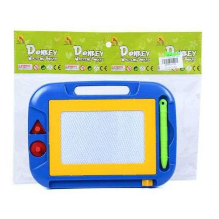 Tabla magnetica de desen cu creion si stampile in forma de figurine 9806 albastra