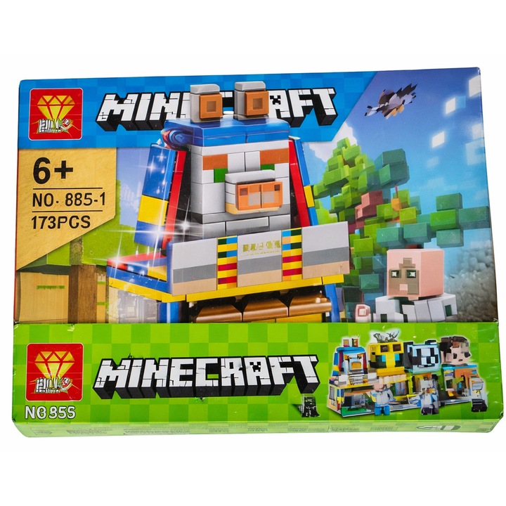 Конструктор Minecraft, 173 части, многоцветен, 30x20x6см, за деца 6+