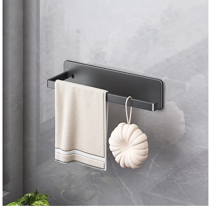 3 az 1-ben konyhai papírtörlő tartó – fólia, törlőkendők, tartós rozsdamentes acél, falra szerelhető, tartós, fekete, 25 cm, Beatus®