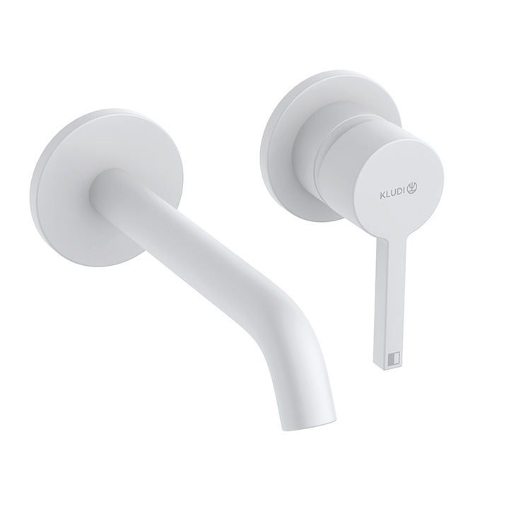 Fallos mosdócsap, falra szerelhető, Kludi, Nova Fonte Pura, 18 cm-es csővel, matt fehér