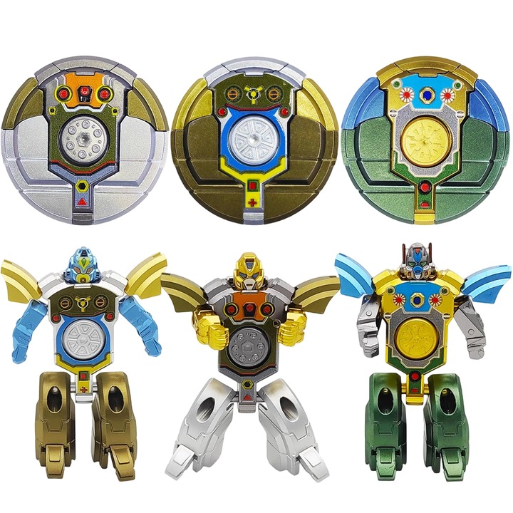 6 Fidget Spinners transformabile, pentru ameliorarea stresului, dezvoltarea concentrarii, imbunatatirea logicii si gandirii, cadou ideal