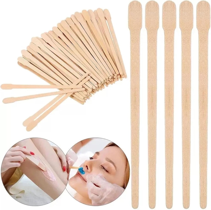 Spatule din lemn pentru sprancene, pachet de 200 de spatule din lemn pentru fata, aplicator de ceara, betisoare mici din lemn pentru indepartarea parului sau mestesuguri din lemn