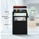 Portofel subtire din aluminiu pentru carduri, JESWO®, RFID/NFC, Suport de card pop-up, Negru
