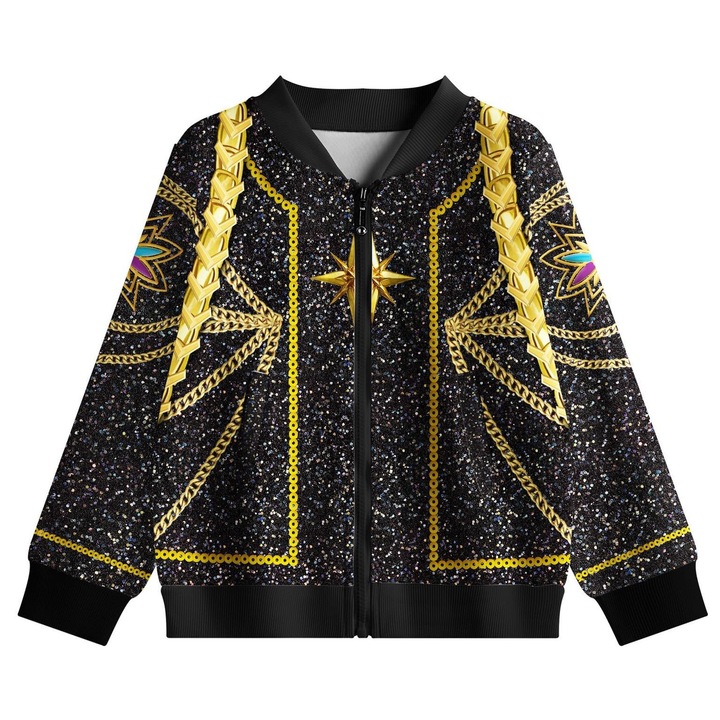 Детски суичър, K-POP Witch Hunter, черен и златен, с качулка