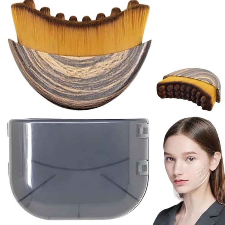 Perie mare pentru drenaj limfatic facial, masaj uscat, conturare fata, barbie, linie maxilar, multicolor