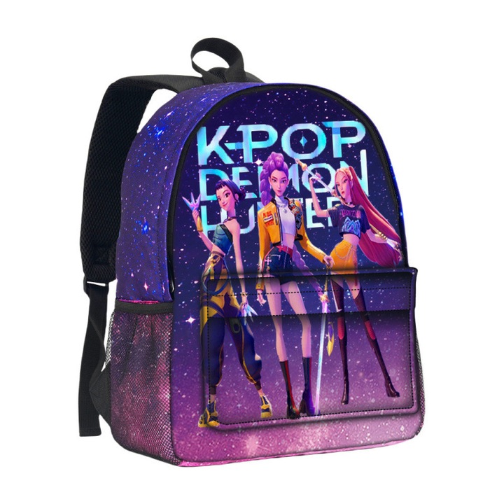 Ghiozdan Kpop 3D cer stelar, capacitate mare, 31x15x40cm, multicolor