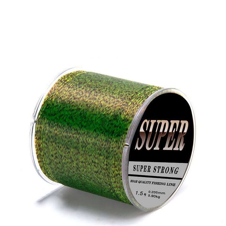 Fir pescuit monofilament fluorocarbon camuflaj verde 0.2mm 500m