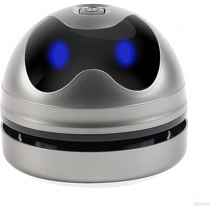 Mini vezetéknélküli asztali porszívó, robot dizájn, 0.2l tartály, USB C töltés, kompakt