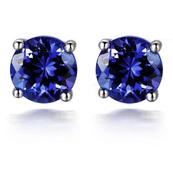 Лилави обеци от кубичен цирконий, елегантен дизайн, 18К златно покритие