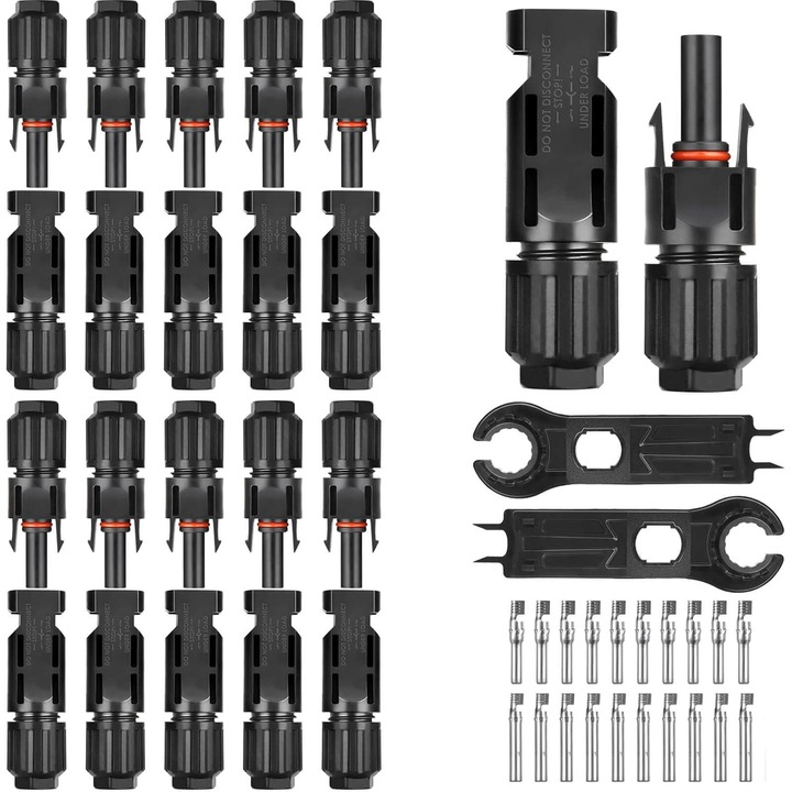 10 darabos MC4 Onuvio® csatlakozókészlet fotovoltaikus napelemekhez, anya/apa, 1000V 30A, CE RoHS tanúsítvánnyal, vízálló IP67