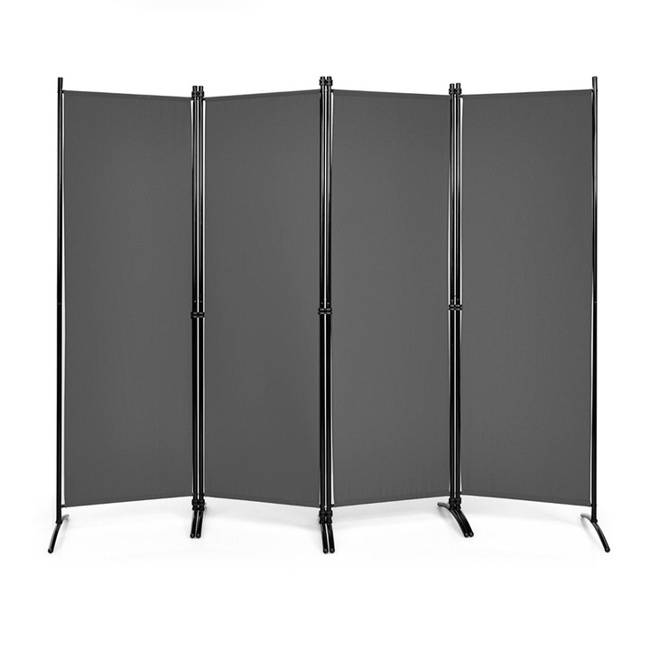 Paravan Timeless Tools, cu 4 panouri, 173 cm, Gri