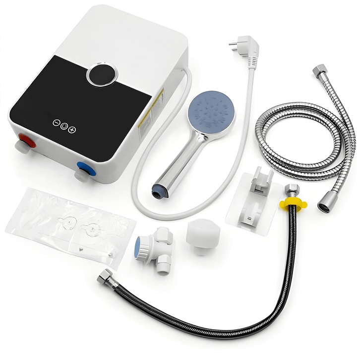 Încălzitor instant de apă Teno, control digital, duș incorporat, alb, 3500 W