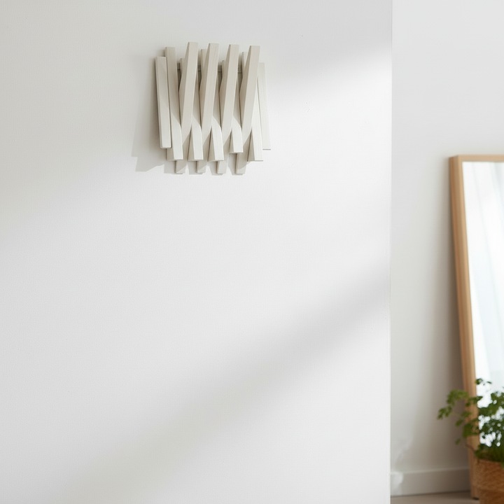 Стенна закачалка за дрехи Lemnart N mini, Дърво, 27х30х5см, Бял