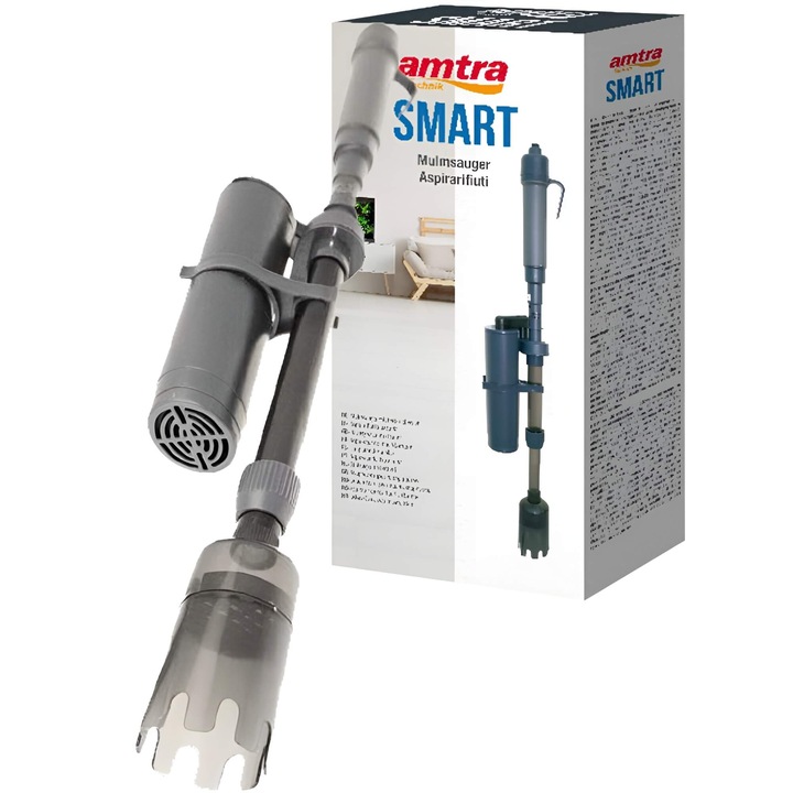 Aspirator acvariu electric Amtra Smart Battery Cleaner, aspirator de acvariu pe baterii pentru curatare acvariu si sifonare substrat