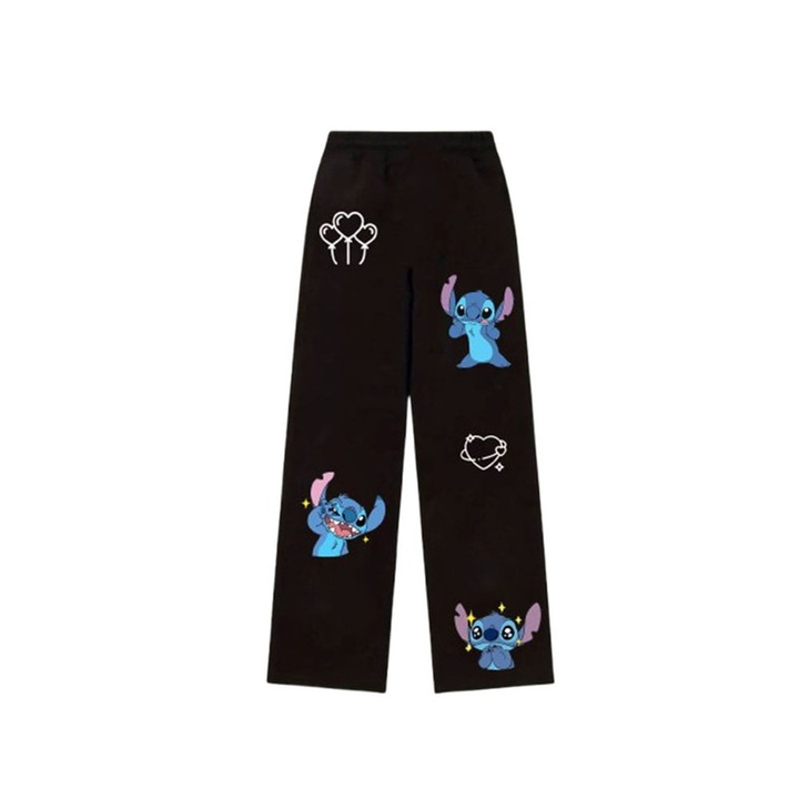 Lány hosszú nadrág, alkalmi csíkos modell, mindennapi viseletre alkalmas, fekete, 160 cm magas