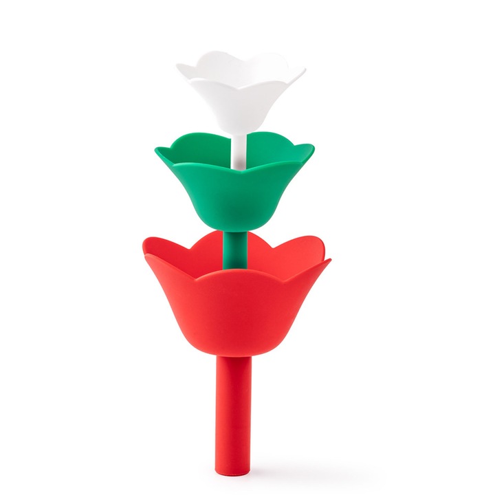 Set 3 palnie pliabila, AFKSMILE, Palnie universala din silicon, Rezistenta la temperaturi ridicate, Rezistent la ulei si usor de curatat, Potrivit pentru diverse recipiente, Umplere cu particule si lichide, 15 * 12.2cm, Multicolor