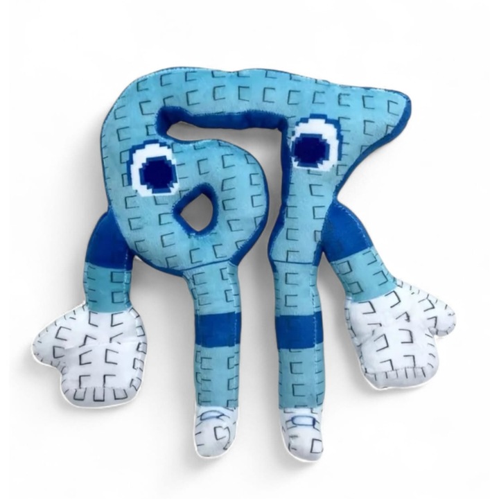 Плюс Шест Седем, Sase Sapte, пухкава играчка, търсена тенденция от деца, синьо, 25 см