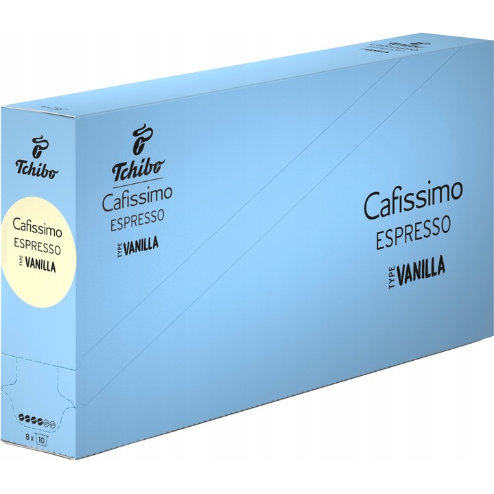 Capsule cafea Tchibo Cafissimo Espresso Vanilie, set 8 x 10 buc, 70g