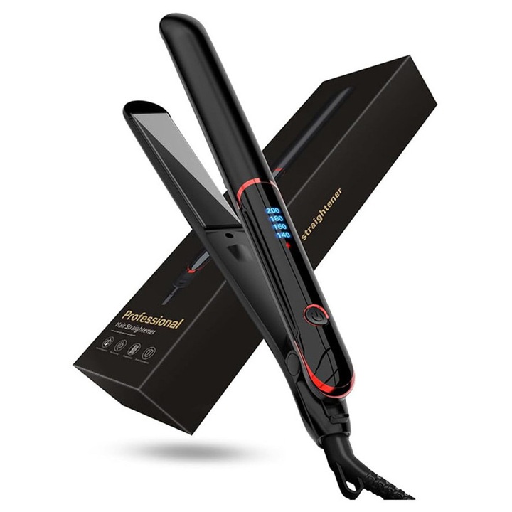 Sunhome Placa de indreptat parul din ceramica, placa de indreptat parul si ondulatorul 2 in 1 cu invelis ceramic pentru alunecare lina, incalzire in 15 secunde, pana la 200°C