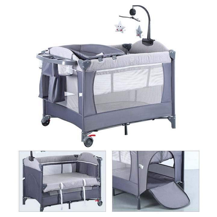Patut bebe multifunctional 5-in-1, cu suport pentru schimbat scutece