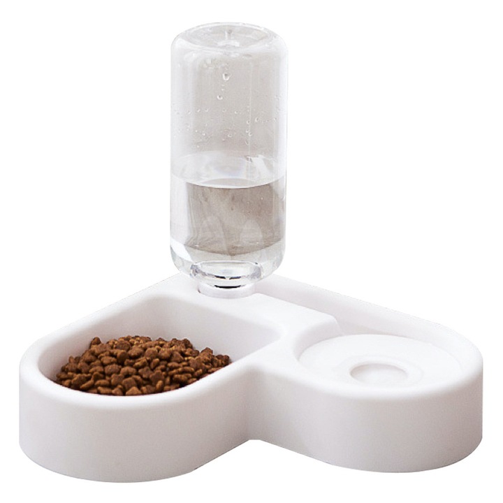 Dupla sarok etetőtál állatoknak, automata, PP műanyag, 22x22x22.8cm