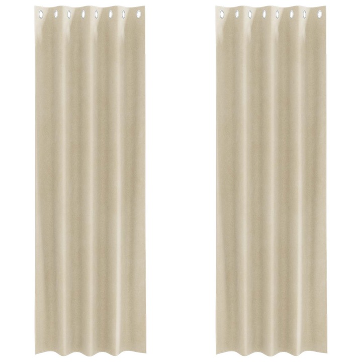 Затъмняващи завеси 2 pcs vidaXL, Крем 140 x 245 cm Кадифе