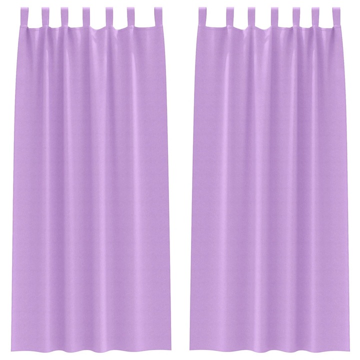 Perdele Opaque cu Inel 2 pcs vidaXL, Violet 245 x 140 cm Poliester
