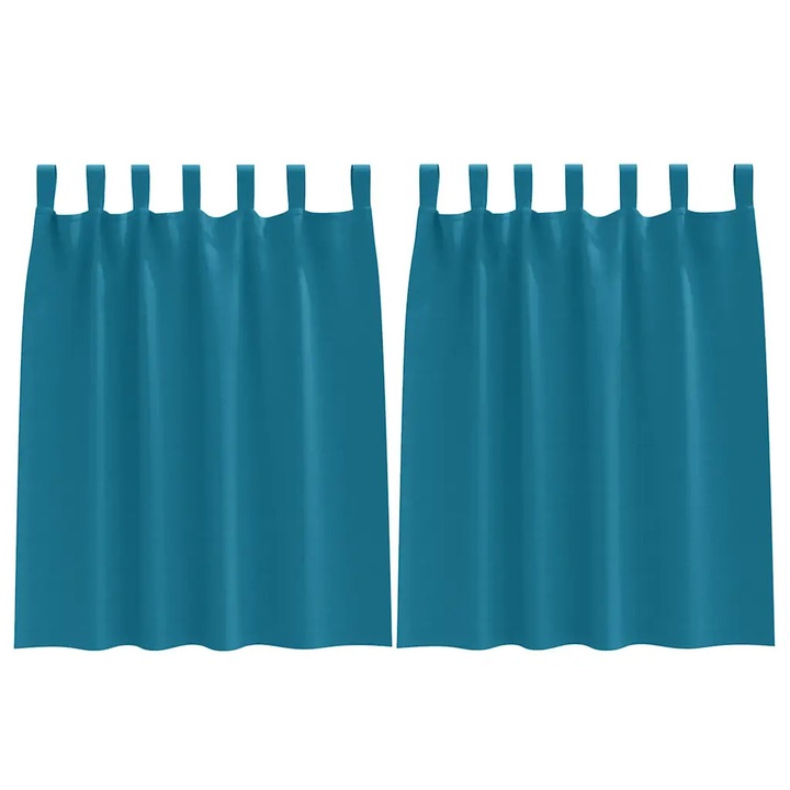 Завеси за затъмняване с пръстени 2 pcs vidaXL, Тюркоаз 140 x 140 cm