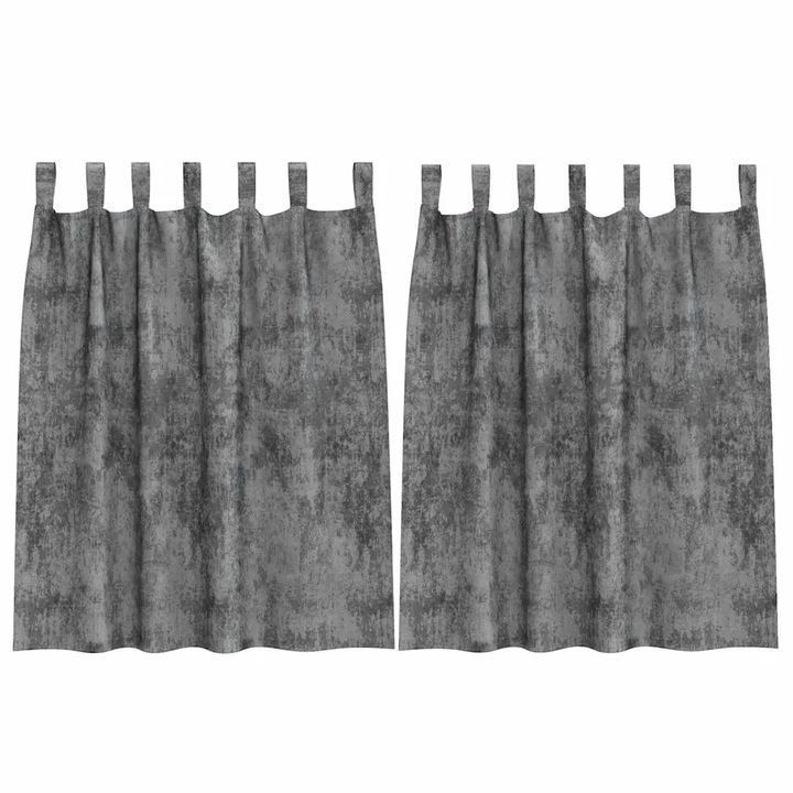 Кадифени завеси С завеси 2 pcs vidaXL, Сив 140 x 140 cm Кадифе