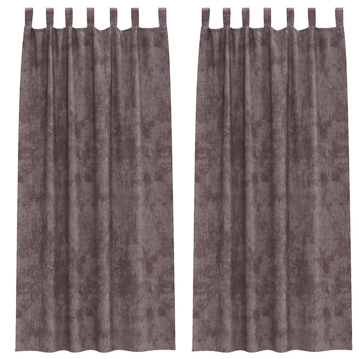 Кадифени завеси С завеси 2 pcs vidaXL, Кафяво 245 x 140 см Кадифе