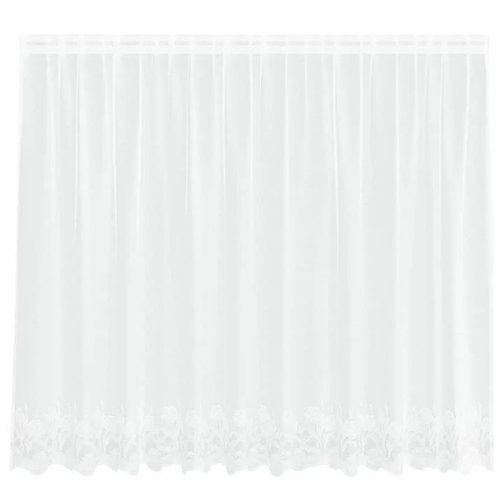 Перде от дантела С завеси Флорален vidaXL, Бяло 160 x 300 cm Полиестер